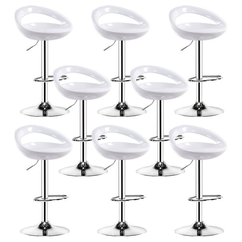 Plastic Adjustable Height Swivel Low Back Bar Stool with Footrest