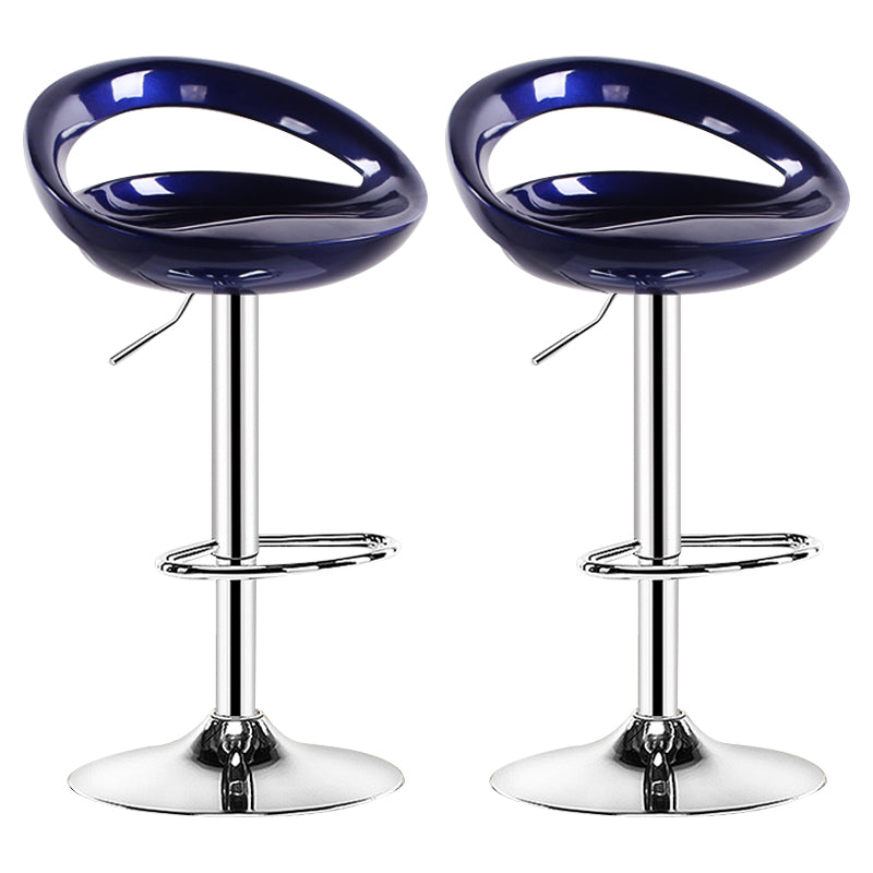 Plastic Adjustable Height Swivel Low Back Bar Stool with Footrest