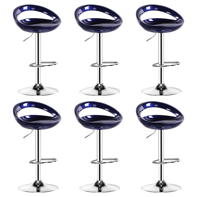 Plastic Adjustable Height Swivel Low Back Bar Stool with Footrest