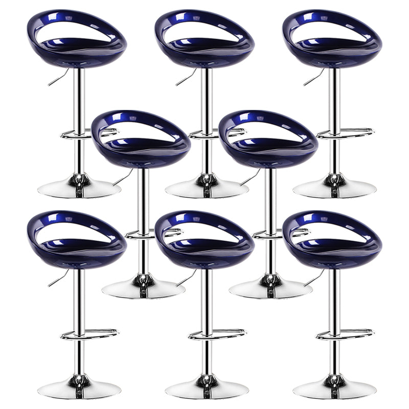 Plastic Adjustable Height Swivel Low Back Bar Stool with Footrest