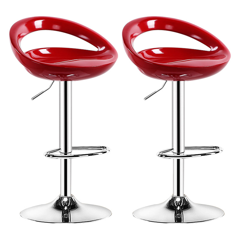 Plastic Adjustable Height Swivel Low Back Bar Stool with Footrest