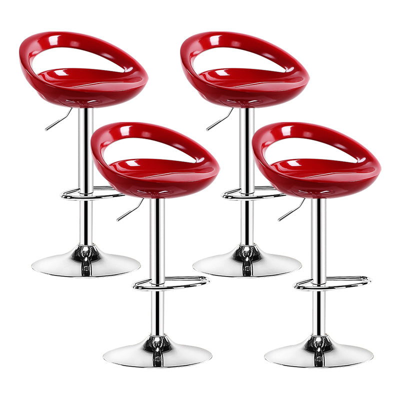 Plastic Adjustable Height Swivel Low Back Bar Stool with Footrest