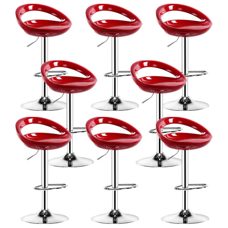 Plastic Adjustable Height Swivel Low Back Bar Stool with Footrest