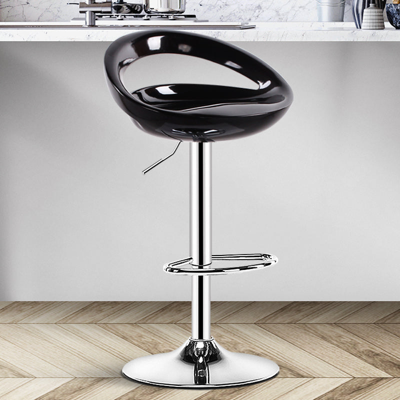 Plastic Adjustable Height Swivel Low Back Bar Stool with Footrest