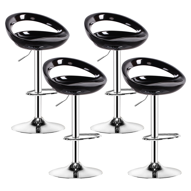 Plastic Adjustable Height Swivel Low Back Bar Stool with Footrest