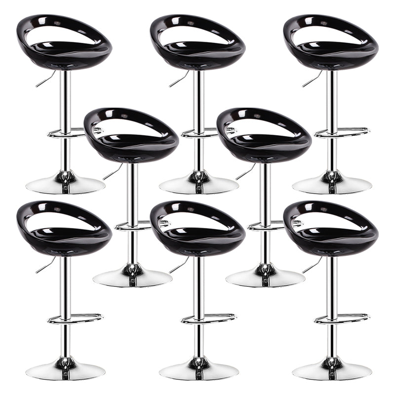 Plastic Adjustable Height Swivel Low Back Bar Stool with Footrest