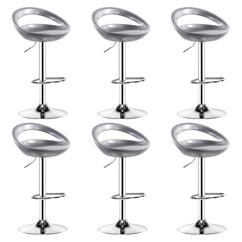 Plastic Adjustable Height Swivel Low Back Bar Stool with Footrest