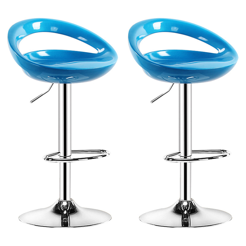 Plastic Adjustable Height Swivel Low Back Bar Stool with Footrest