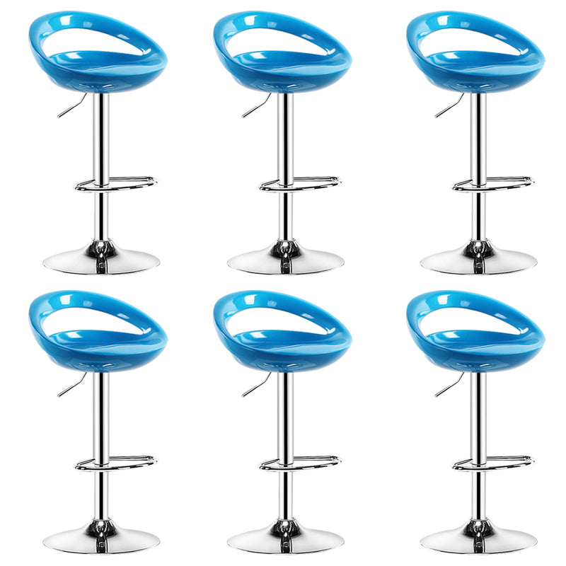 Plastic Adjustable Height Swivel Low Back Bar Stool with Footrest