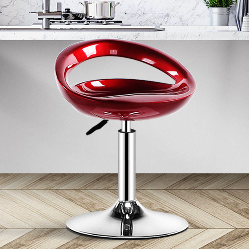 Plastic Adjustable Height Swivel Low Back Bar Stool with Footrest