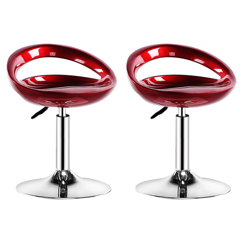 Plastic Adjustable Height Swivel Low Back Bar Stool with Footrest