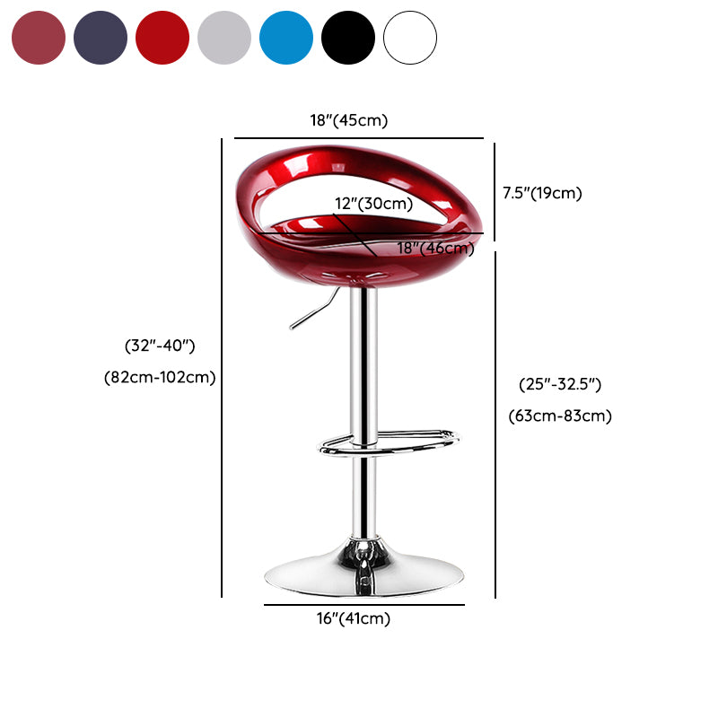 Plastic Adjustable Height Swivel Low Back Bar Stool with Footrest