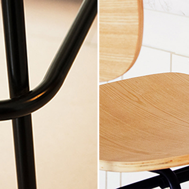 Contemporary Low Back Armless Bar Stools with Black Metal Base