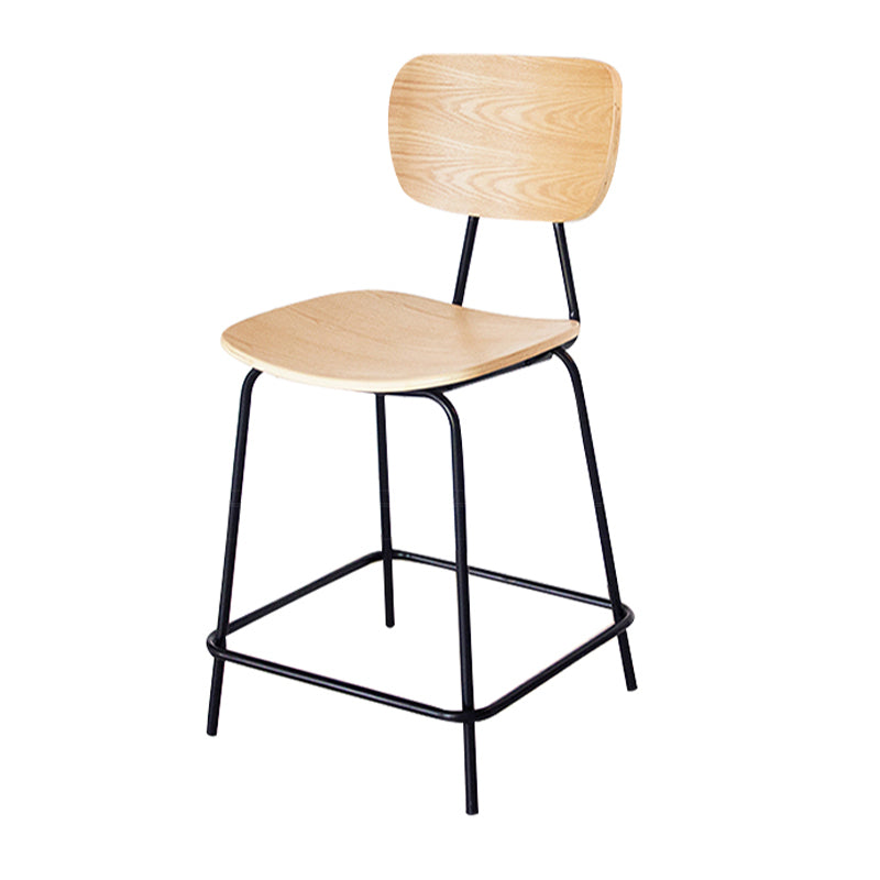 Contemporary Low Back Armless Bar Stools with Black Metal Base