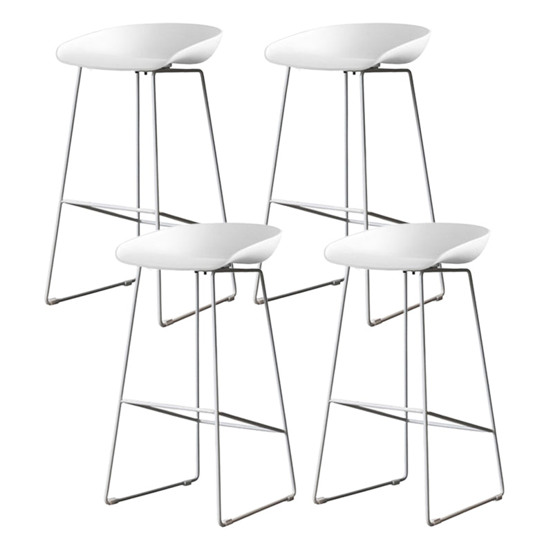 Industrial Indoor Armless Footrest Bar Stool with Metal Legs