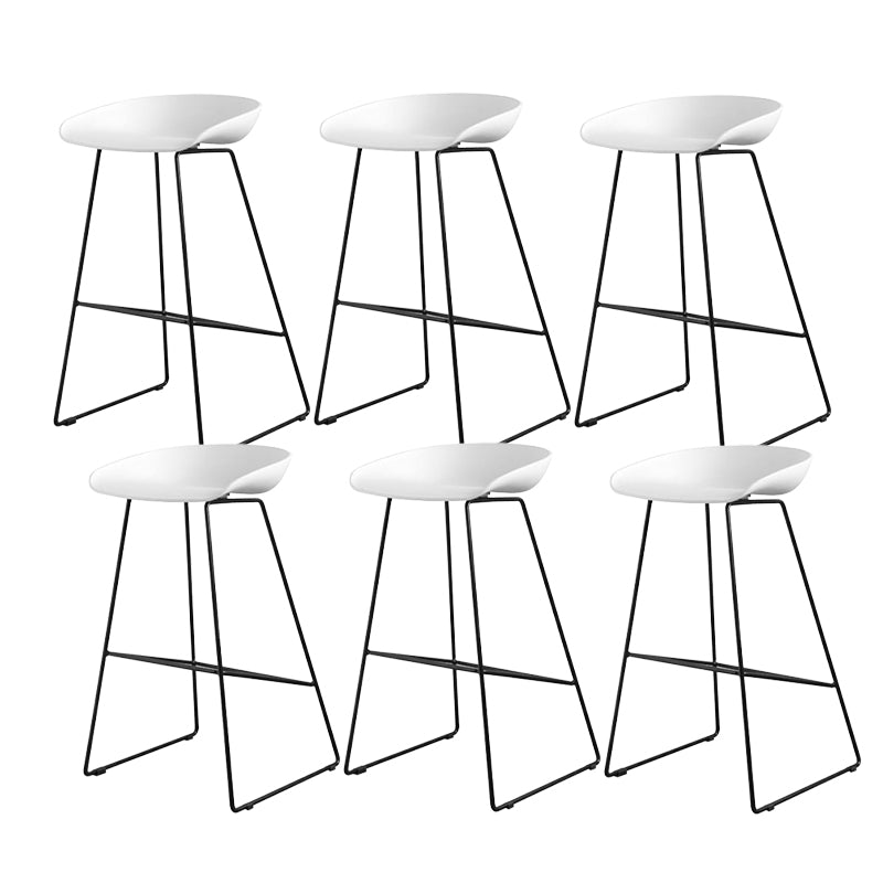 Industrial Indoor Armless Footrest Bar Stool with Metal Legs