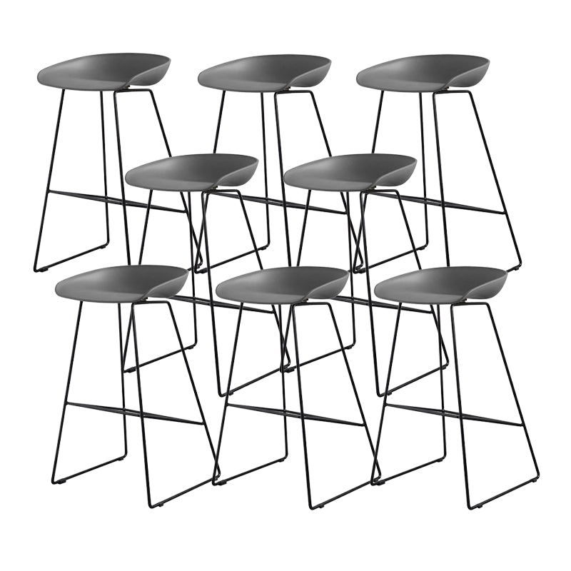 Industrial Indoor Armless Footrest Bar Stool with Metal Legs