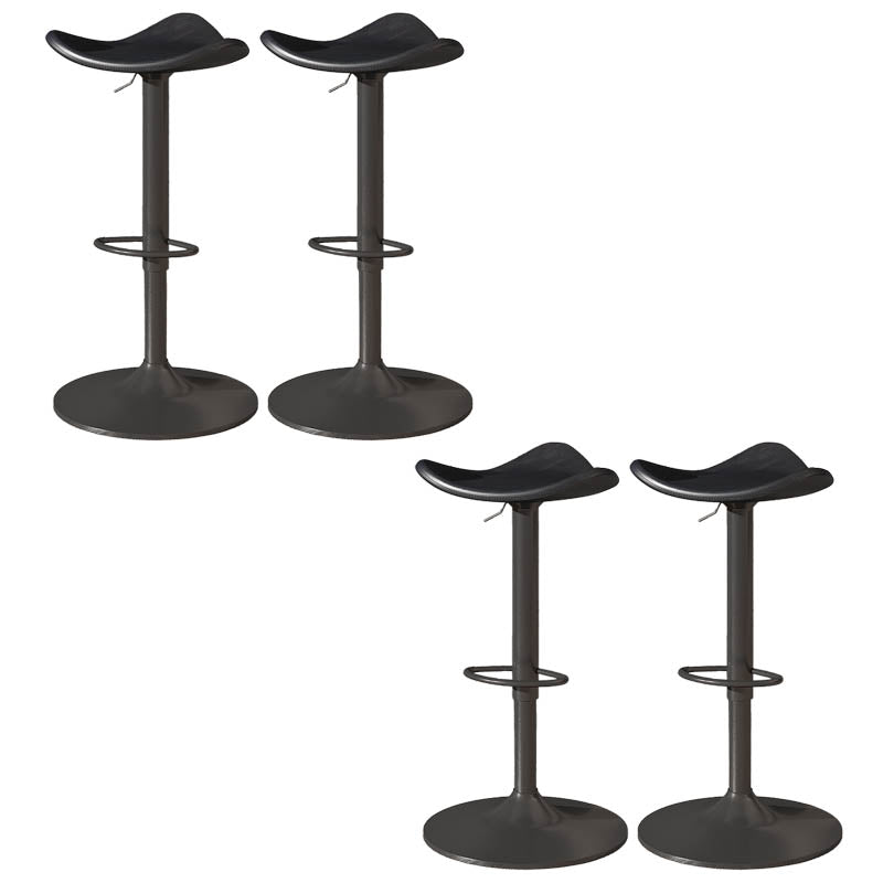 Saddle Seat Adjustable Height Swivel Armless Bar Stool with Footrest