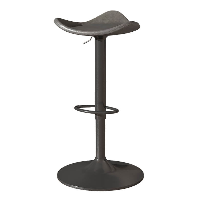 Saddle Seat Adjustable Height Swivel Armless Bar Stool with Footrest