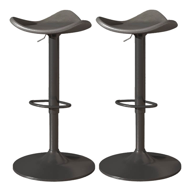 Saddle Seat Adjustable Height Swivel Armless Bar Stool with Footrest
