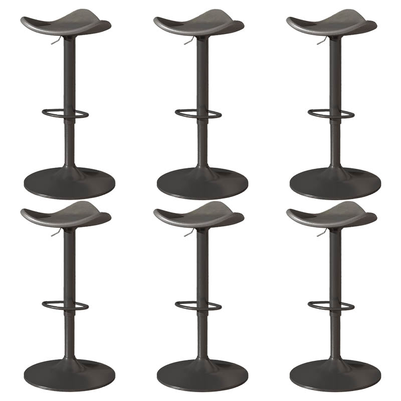 Saddle Seat Adjustable Height Swivel Armless Bar Stool with Footrest