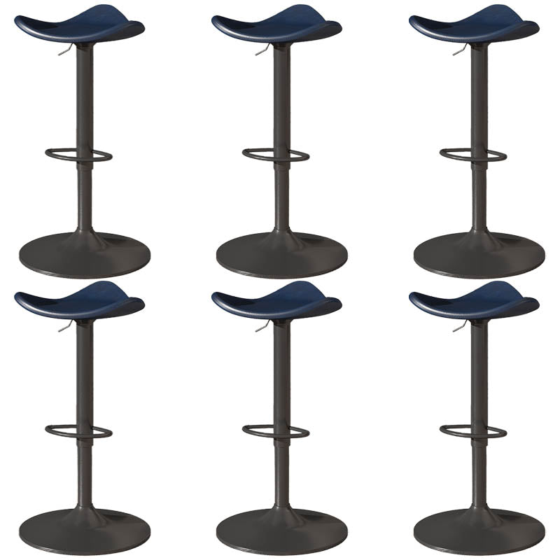 Saddle Seat Adjustable Height Swivel Armless Bar Stool with Footrest