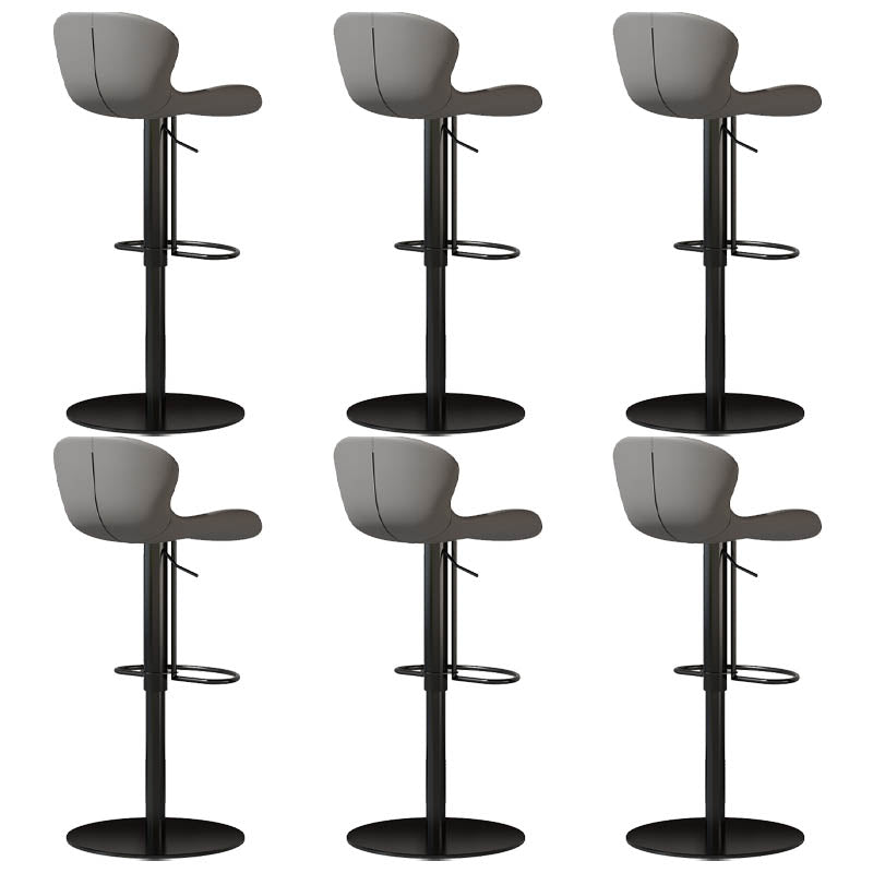 Contemporary Style Adjustable Backrest Counter Stool with Leather Cushion