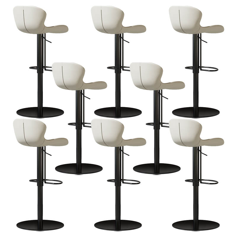 Contemporary Style Adjustable Backrest Counter Stool with Leather Cushion