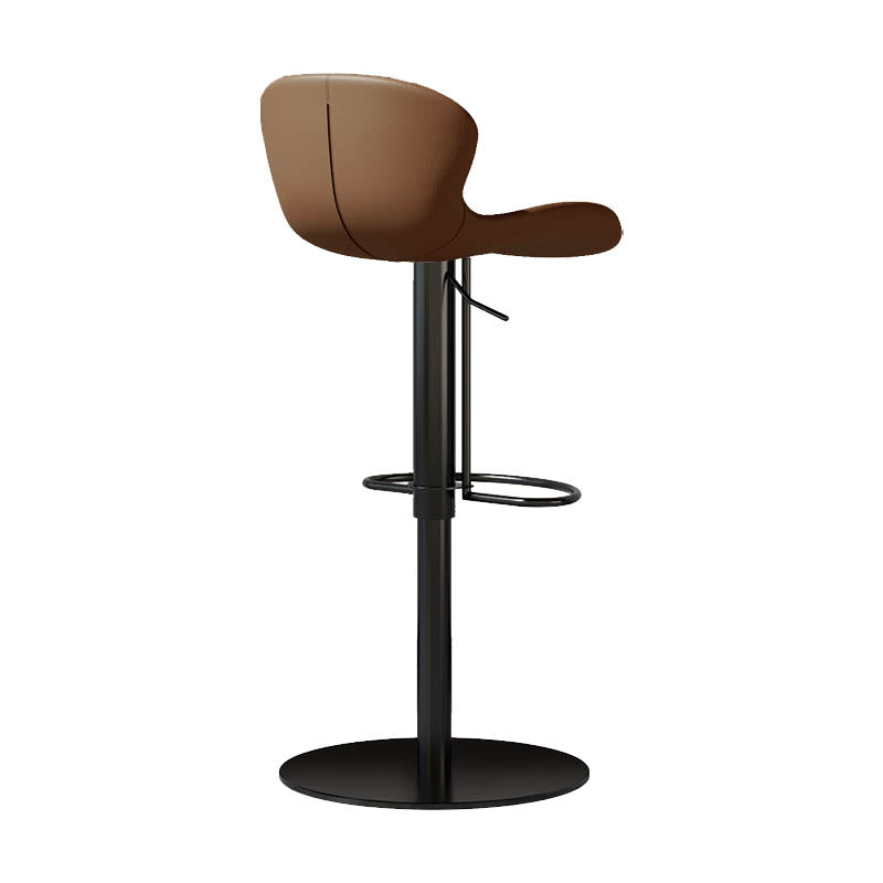 Contemporary Style Adjustable Backrest Counter Stool with Leather Cushion