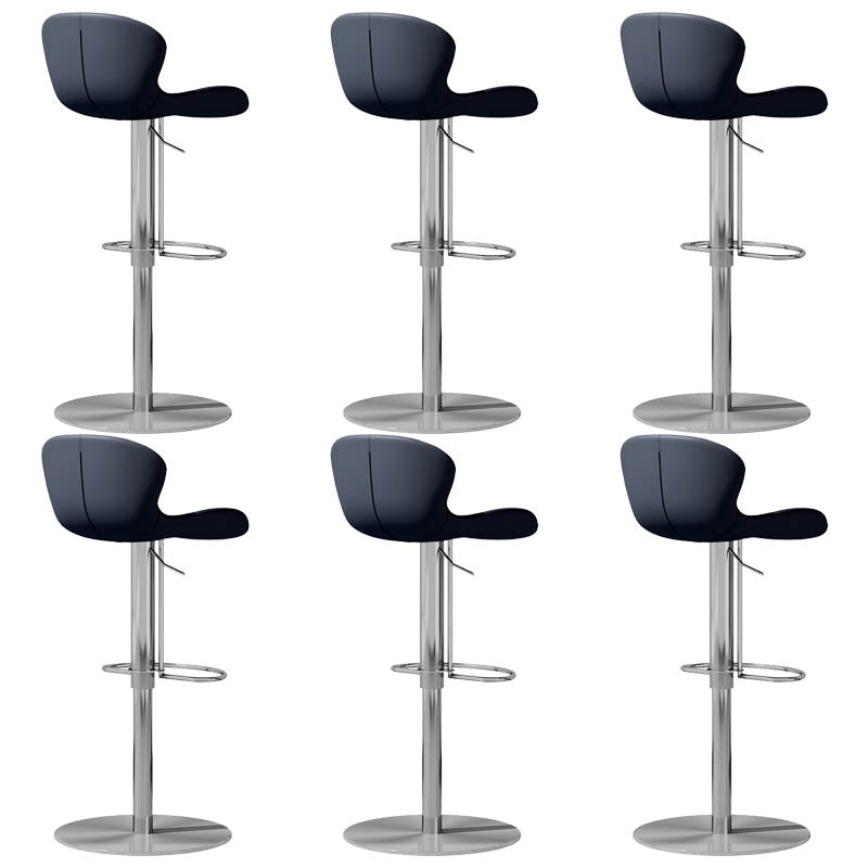 Contemporary Style Adjustable Backrest Counter Stool with Leather Cushion