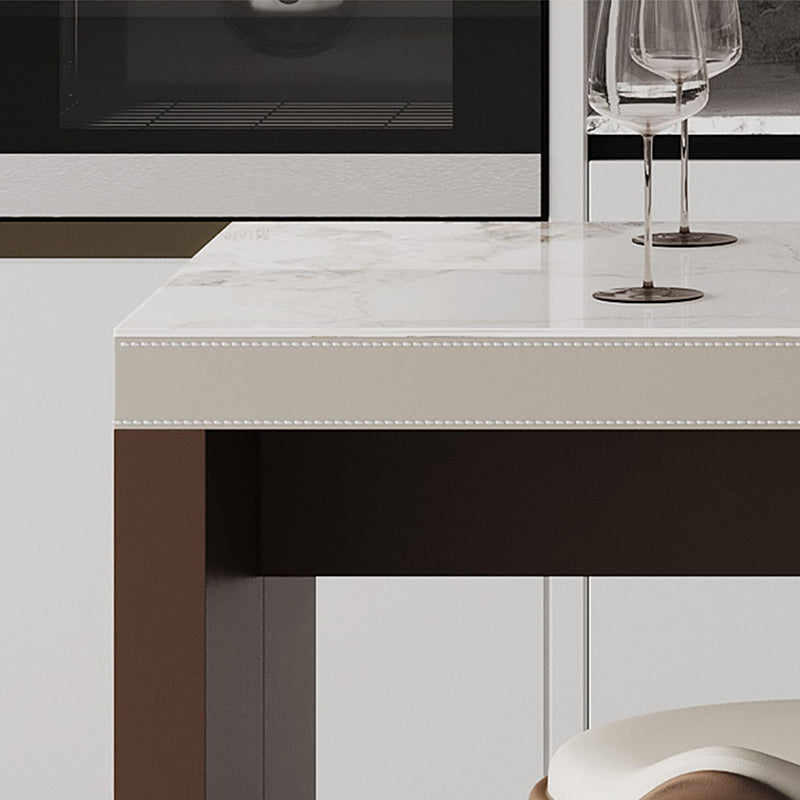 1/5 Pieces Modern Rectangle Sintered Stone Top Counter Table with High Stools