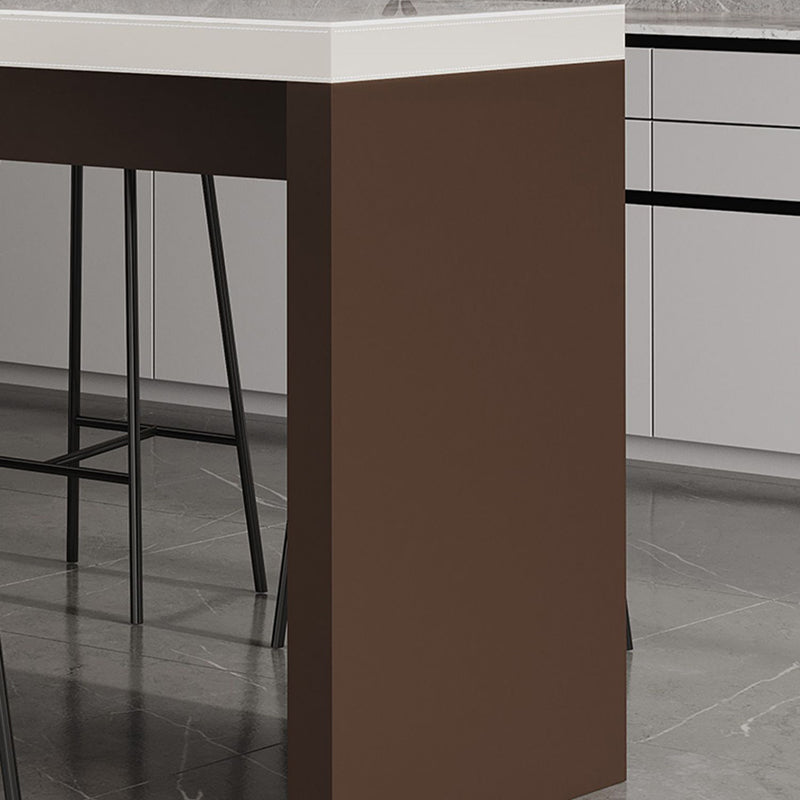1/5 Pieces Modern Rectangle Sintered Stone Top Counter Table with High Stools
