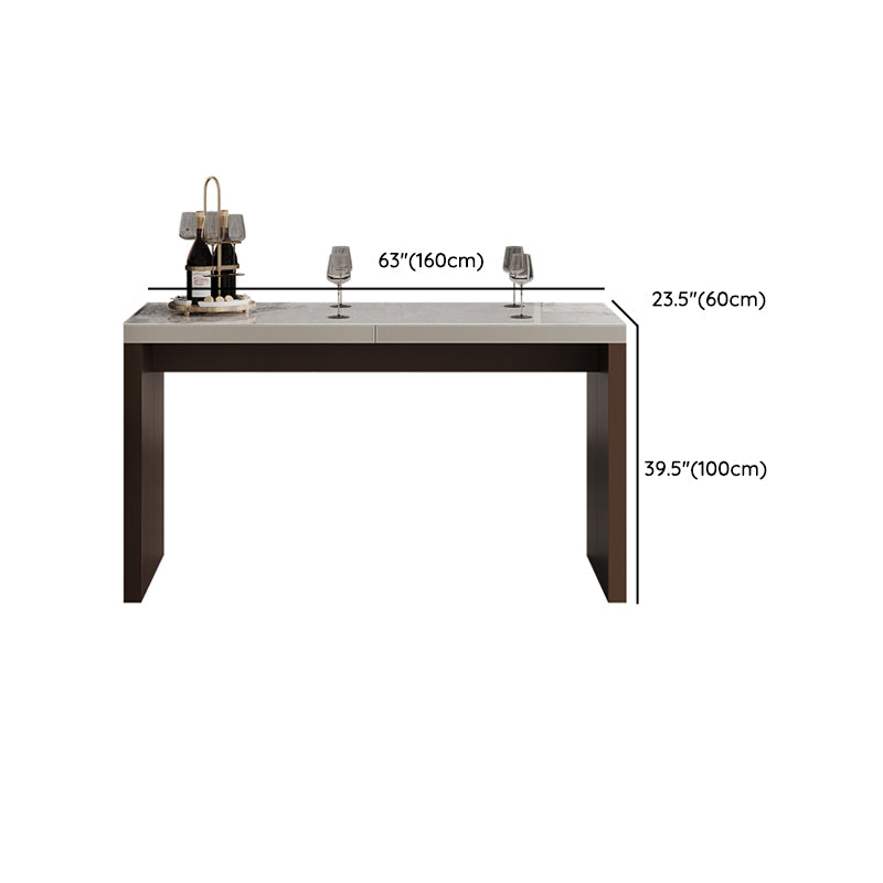 1/5 Pieces Modern Rectangle Sintered Stone Top Counter Table with High Stools