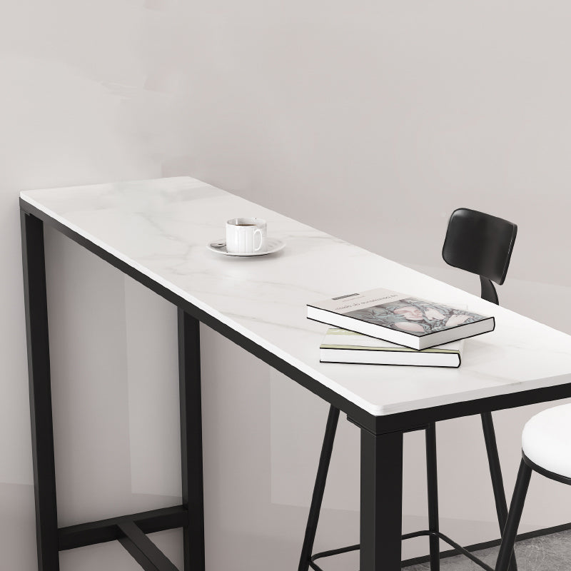 1/3/5 Pieces Modern Rectangle Sintered Stone Counter Table with High Stools