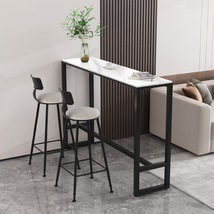 1/3/5 Pieces Modern Rectangle Sintered Stone Counter Table with High Stools