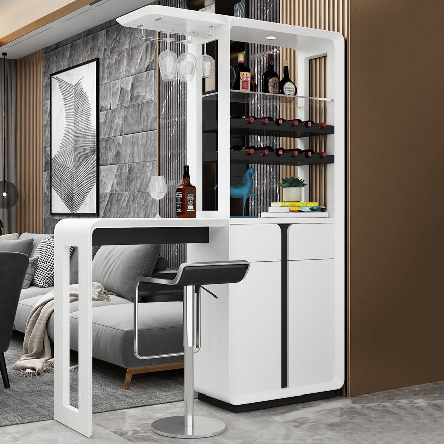 1/2/3 Bar Stool and Table Set in Black and White for Dining Room