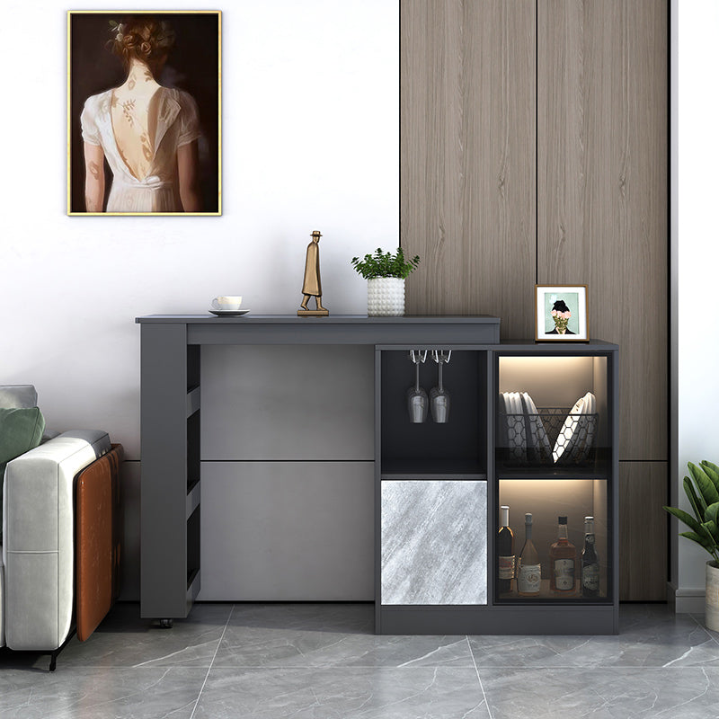 Contemporary Style Rectangle Wood Bar Height Table for Living Room