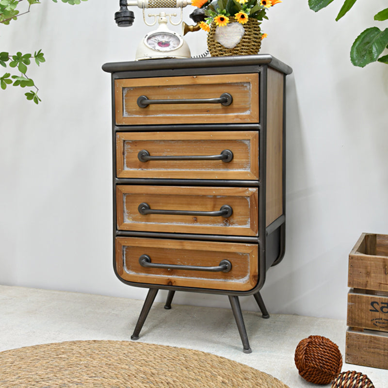 Traditional Solid Wood Display Cabinet in Brown for Dining Room