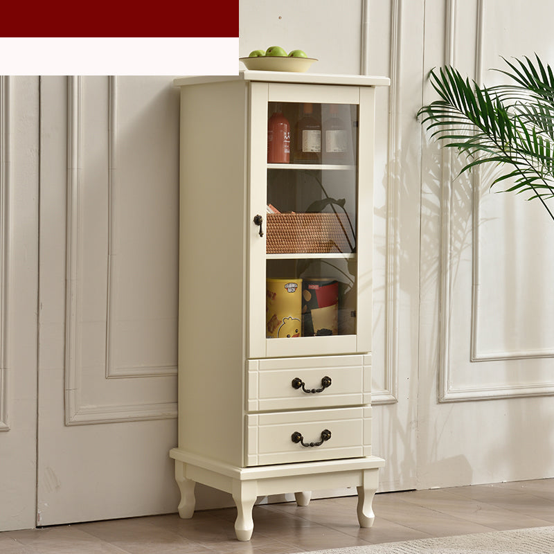 Matte Finish Wooden Floor Wine Holder with Storage for Dining Room