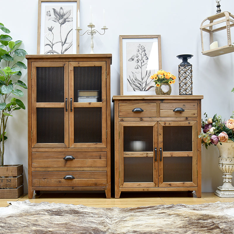 Traditional Old Style Solid Wood Display Cabinet for Living Room