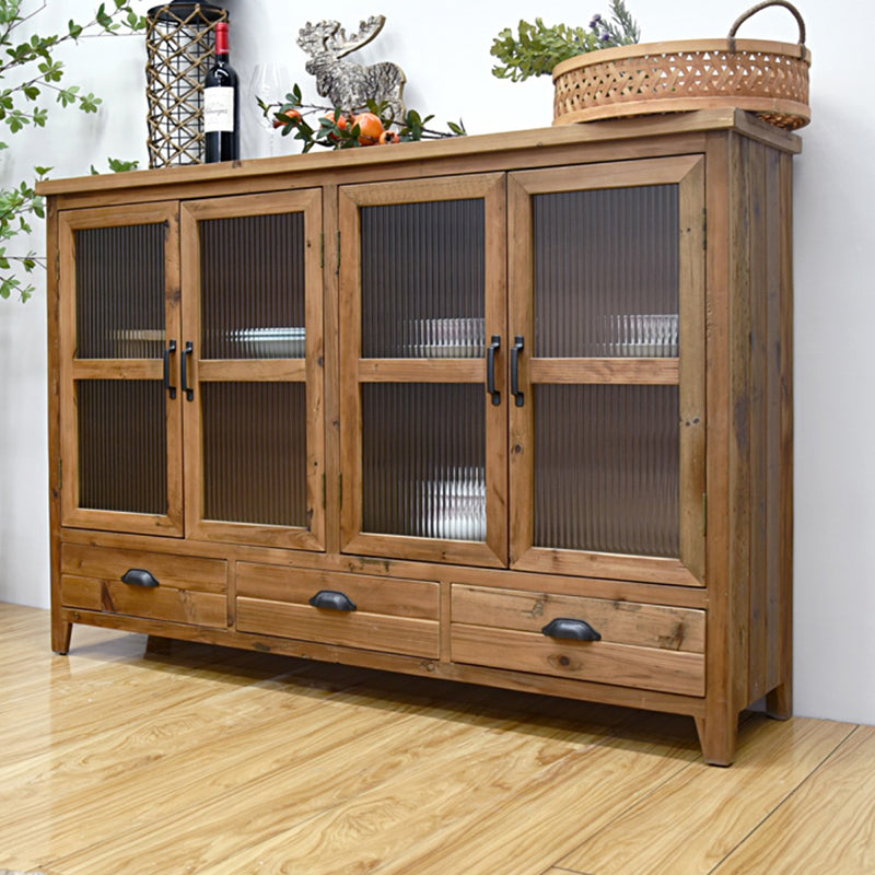 Traditional Old Style Solid Wood Display Cabinet for Living Room