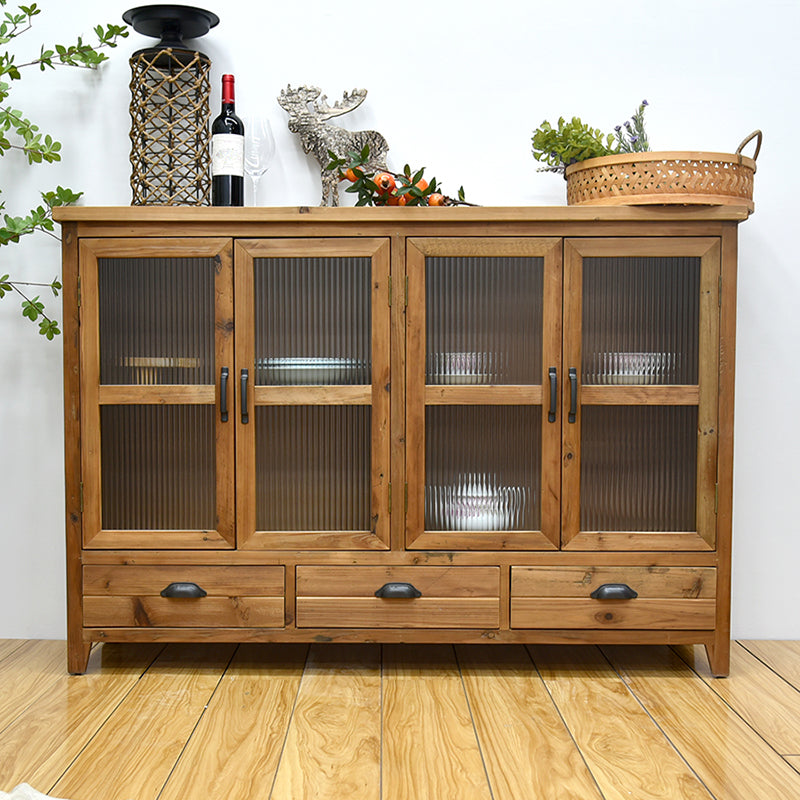 Traditional Old Style Solid Wood Display Cabinet for Living Room