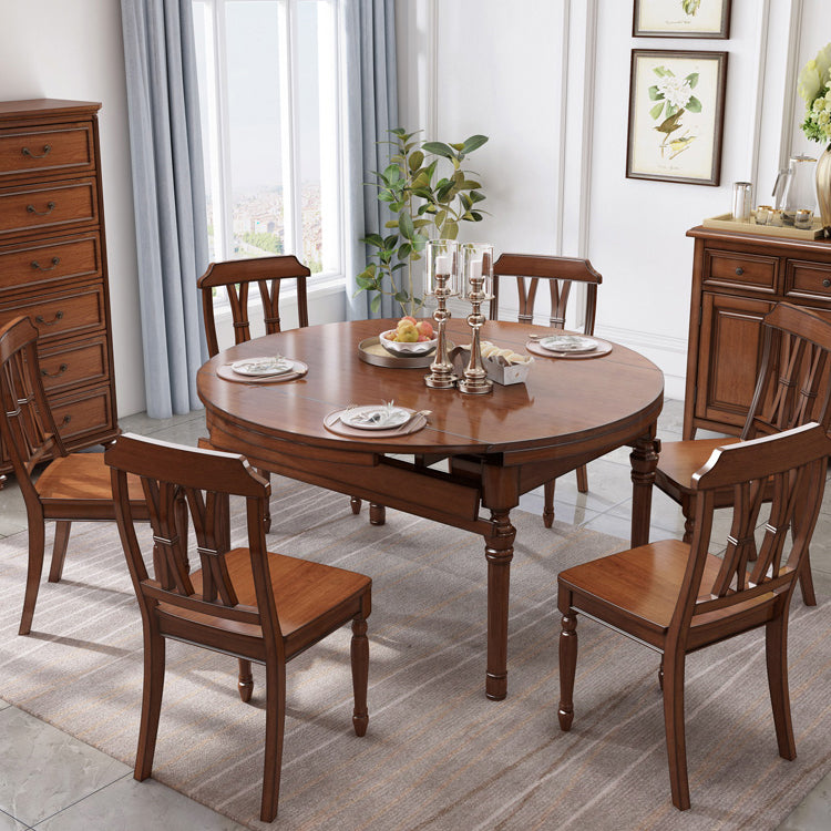 5/7 Pieces Rustic Style Solid Wood 4 Legs Dining Set for Home