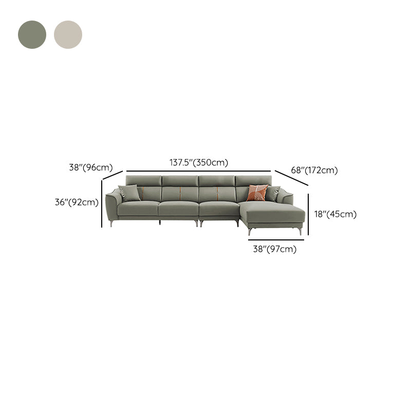Contemporary Style Faux Leather Solid Color Sewn Pillow Back Sofa