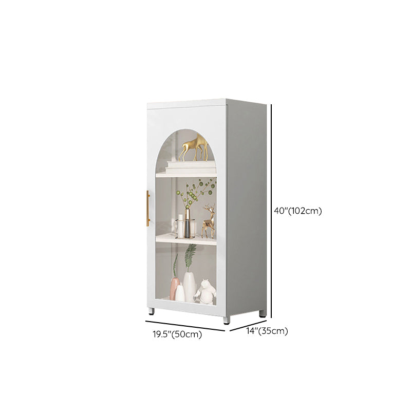 Scandinavian 13.77" Wide 1-door Metal  Accent Cabinet in White