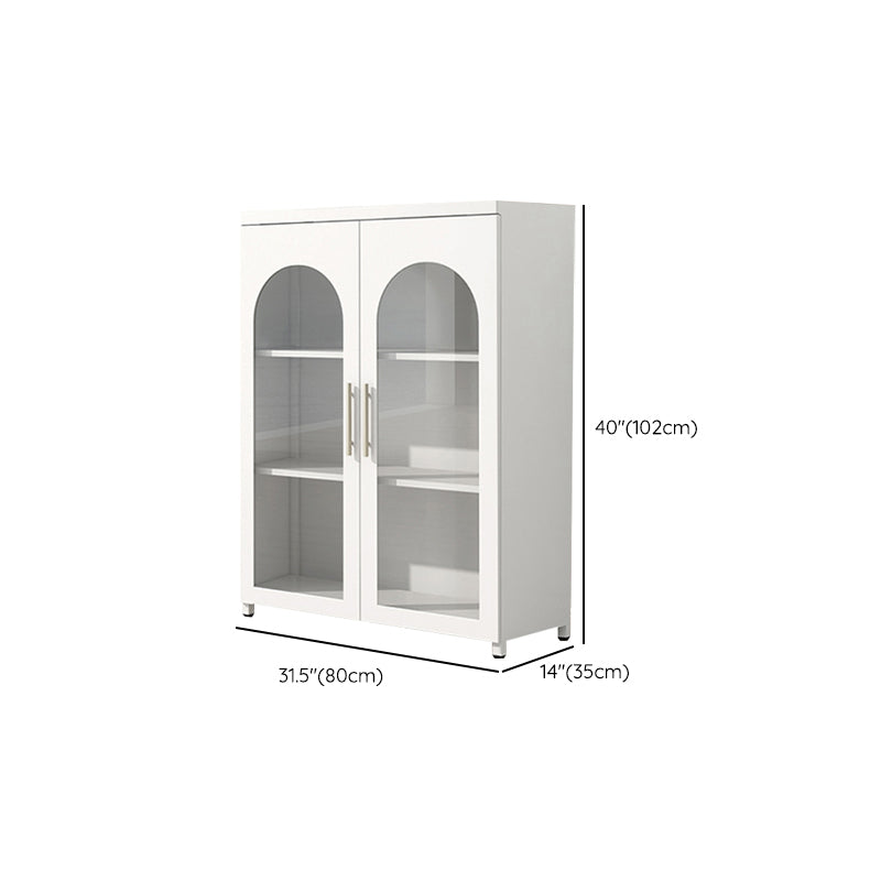 Scandinavian 13.77" Wide 1-door Metal  Accent Cabinet in White