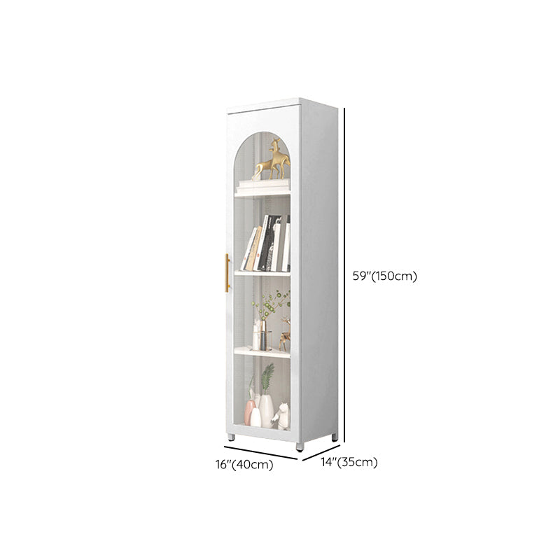 Scandinavian 13.77" Wide 1-door Metal  Accent Cabinet in White