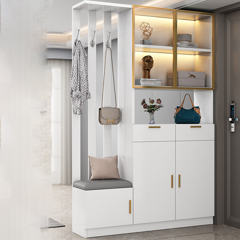 Contemporary Style Wooden 3-door Accent Cabinet with Drawer and Shelf