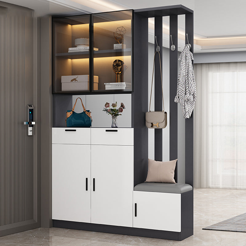 Contemporary Style Wooden 3-door Accent Cabinet with Drawer and Shelf