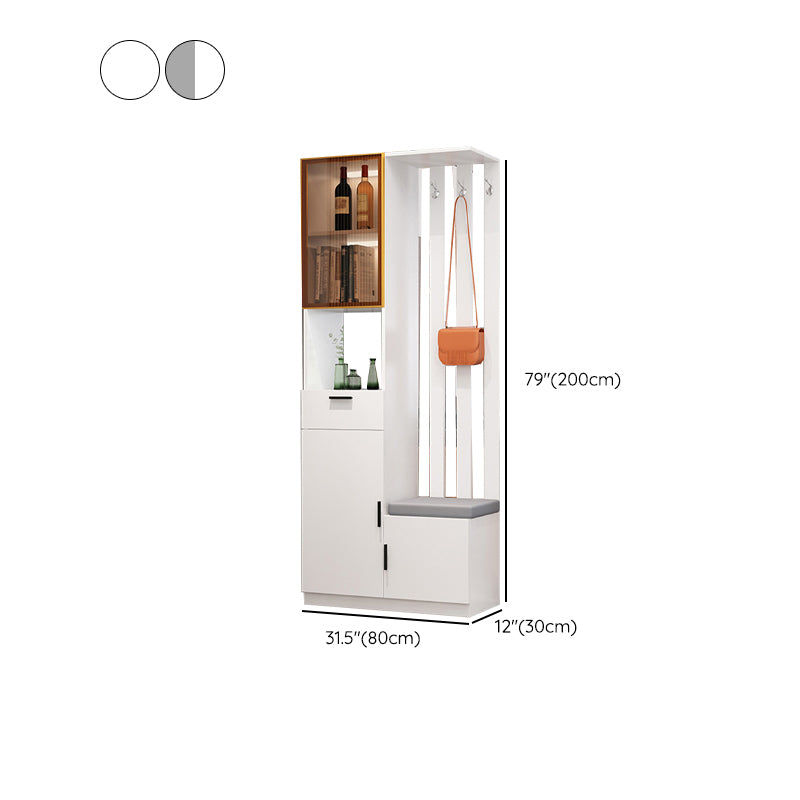 Contemporary 3-door Wooden 11.81" Wide Accent Cabinet with Drawer